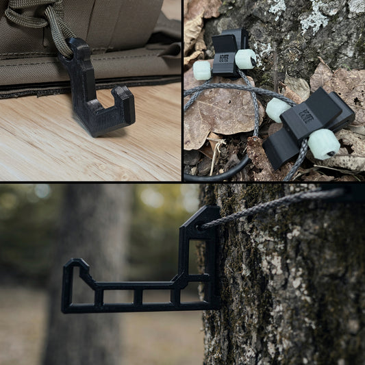 The Rigging Kit saddle hunting kit with Micro MOLLE Clips, Wayward Wire, and Bow Hook