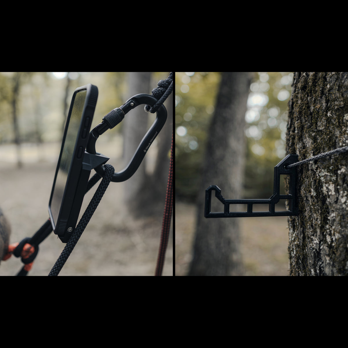 The Perch Kit saddle hunting kit with the Wayward Bridge phone mount and Wayward Wire bow hanger