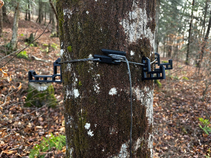 Quick setup bow hanger system no metal clanking silent hunting gear